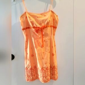 Orange embroidered summer dress size large by pulse